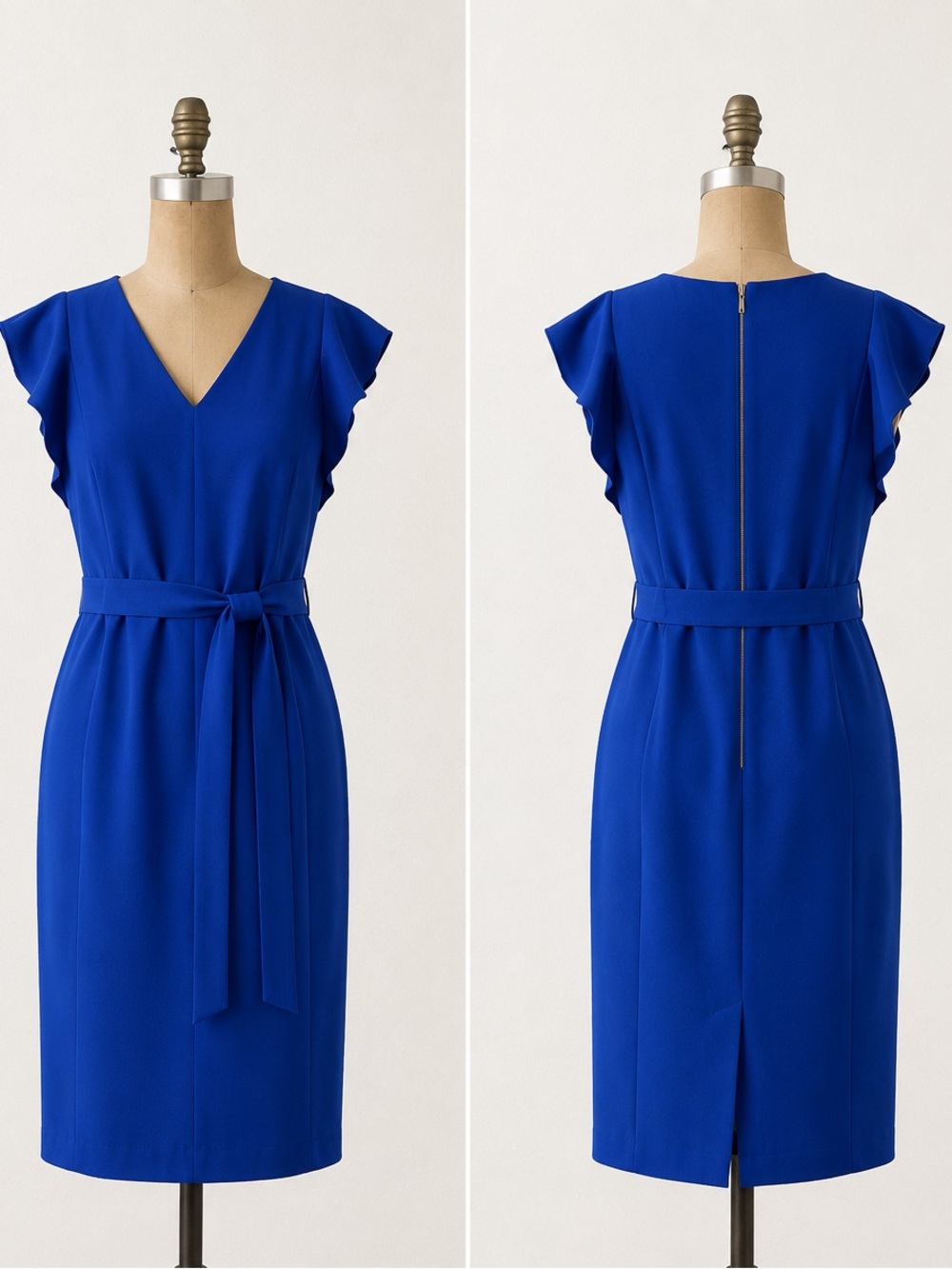 Eliza J Ruffled Sleeveless Midi Dress Size 8